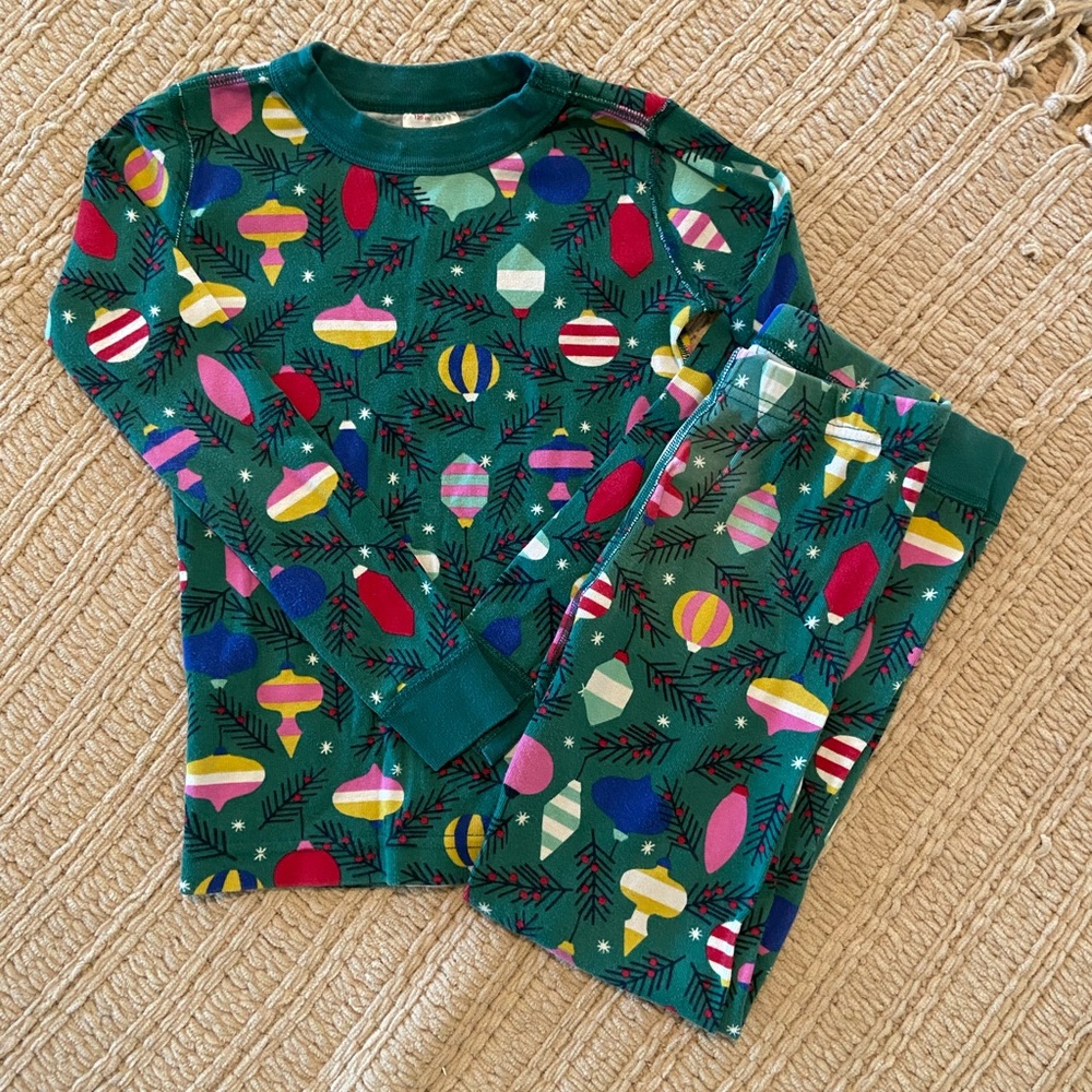 Hanna Andersson kids long sleeve matching set Christmas pajamas size 6/7